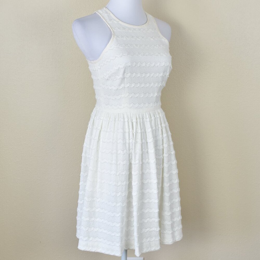 Trina Turk April Eyelash Fringe Trim Fit and Flare Dress - 2 - Picture 7 of 10